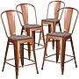 Flash Furniture Blake Contemporary Metal Vertical Back Counter Height Stool, Copper, 4-Pieces/Pack (4ET353424POCW)~#|#~F2DBA2A9-8E9C-4CC0-8079FD9B4C841074_sc7