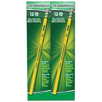 Ticonderoga The World's Best Pencil Wooden Pencil, 2.2mm, #2 Soft Lead, 96/Pack (13872/13882)