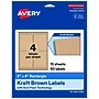 Avery Rectangle Laser/Inkjet Multipurpose Labels, Kraft Brown, 4 Labels/Sheet, 15 Sheets/Pack (19479311151)~#|#~F2E10336-064E-4436-80F424BAF74364EF_sc7