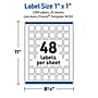 Avery Waterproof Square Laser Multipurpose Labels, 1" x 1", White, 1200/Pack (19479399469)~#|#~F2E99197-DF89-4BA5-9B161EB4B0450E67_sc7