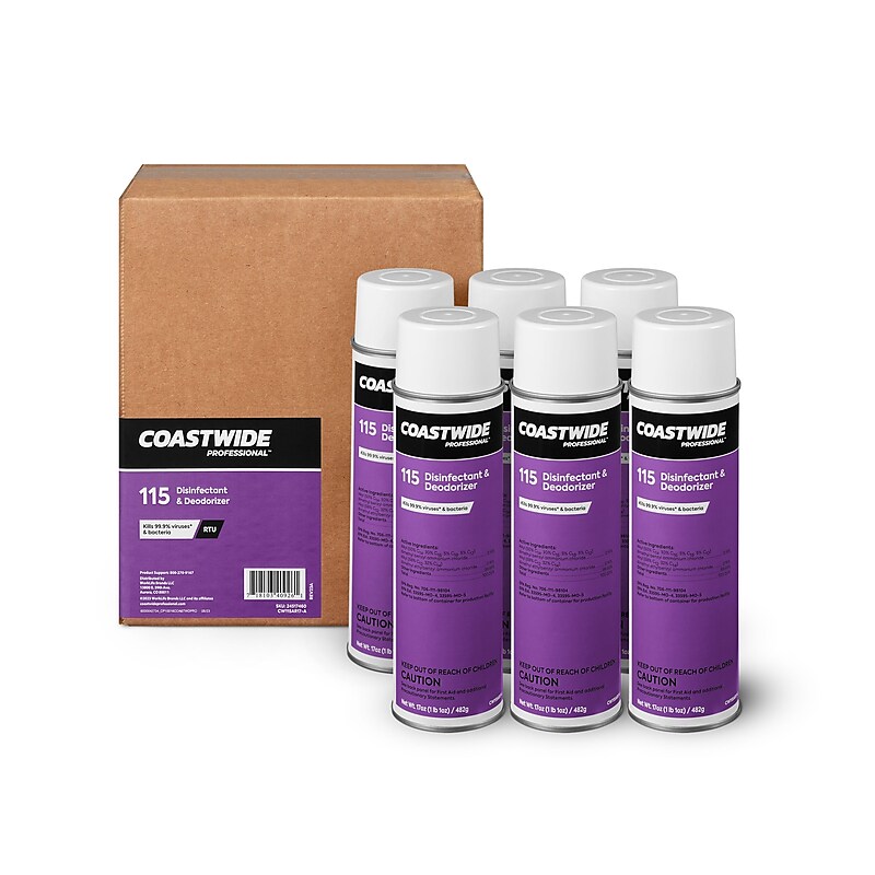 Coastwide Professional 115 Disinfectant & Deodorizer, 17 Oz., 6/Carton (CW115AR17-A) image 1