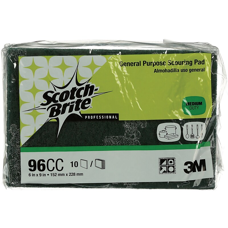 Scotch-Brite Green General Purpose Scouring Pad, 10/Pack (96CC) image 1