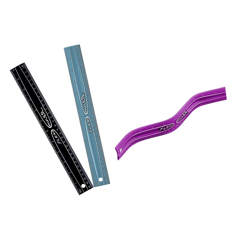 Lockermate 12" Imperial/Metric Flexi Ruler, Assorted Colors (58407-US) image 1