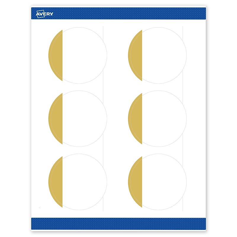 Avery Laser/Inkjet Circle Multipurpose Labels, 3" Dia., White, 60/Pack (S00DJN) image 1