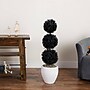 Nearly Natural UV Resistant Artificial Halloween Black Triple Ball Boxwood Topiary, 3' (T5173)~#|#~F302F18A-224C-4CAE-9BF865733FD47692_sc7