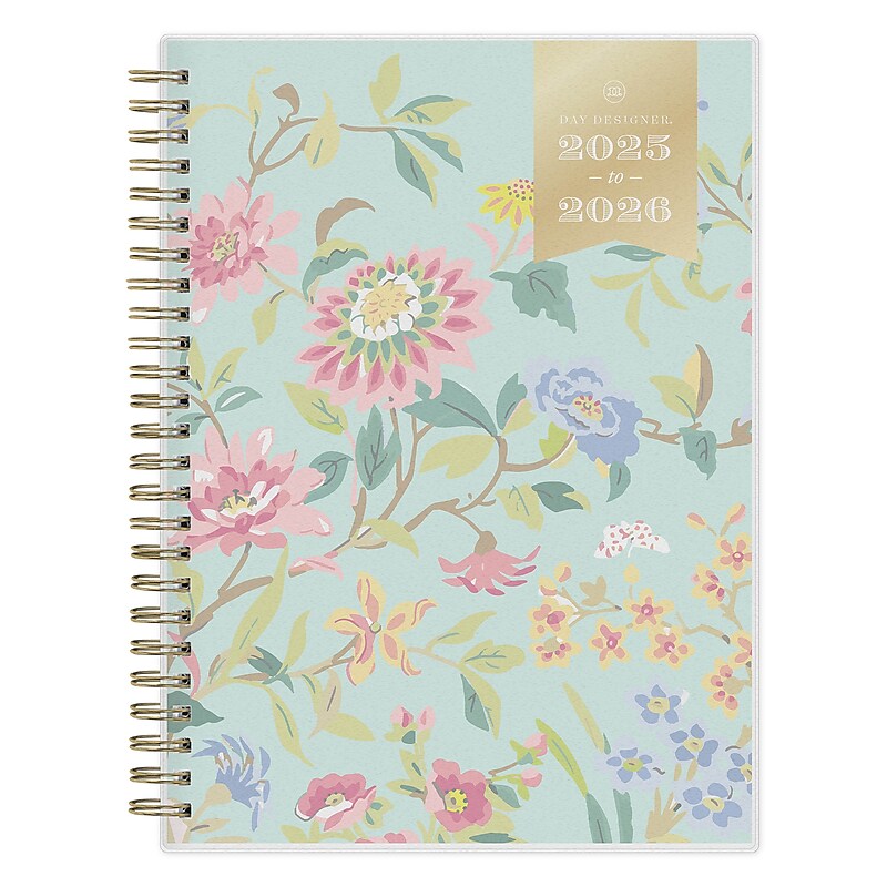 2025-2026 Day Designer for Blue Sky Climbing Floral 5.875" x 8.625" Academic Weekly & Monthly Planner (137884-A26) image 1