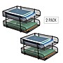 Mind Reader 2-Tier Stackable Paper Desk Tray, Metal Mesh, Black, 2/Set (2CSTACK2-BLK)~#|#~F309E096-C428-4AED-8E512209E8E0ECB9_sc7