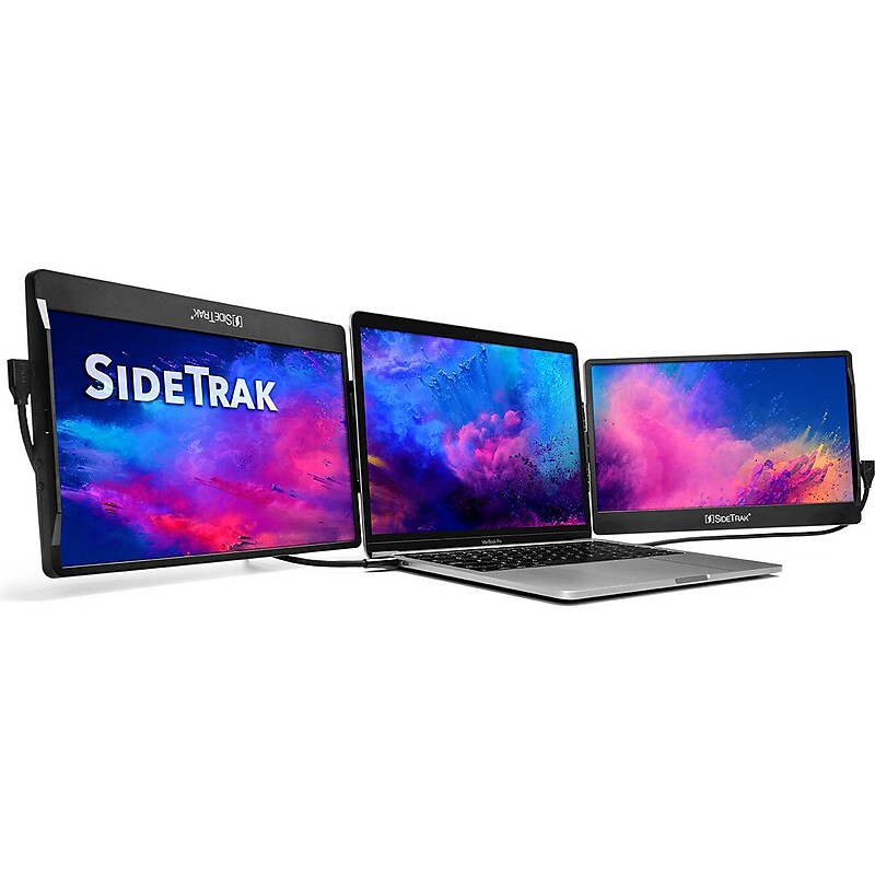 SideTrak Swivel Triple 12.5" LED Portable Monitor, Black, 2/Set (STTL12BL-TRI) image 1