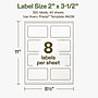 Avery Hemp Rectangle Laser/Inkjet Multipurpose Labels, 2" x 3-1/2", Off-White (320/Box)~#|#~F30EA7B8-8800-4F7F-8CB54C0A49D0AEE8_sc7