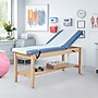Aristo Wood Physician Adjustable Exam Table with Shelf, Dual Drawer Cabinet, Paper Cutter, Holder, 500 lb Capacity, Blue~#|#~F311A23E-8784-44C2-B27E96F62C06ED2E_sc7