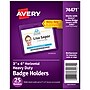 Avery Secure Top Heavy Duty Multiuse Badge Holders, 3" x 4", Clear Landscape Holders, 25/Pack (74471)~#|#~F31A8A5D-3428-4810-A252D6B9D94E914E_sc7