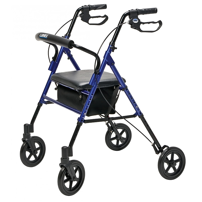 Lumex Set n Go Wide Folding Rollator, Adult, Blue (RJ4718B) image 1