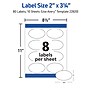 Avery Print-to-the-Edge Laser/Inkjet Oval Labels, 2" x 3 1/3", Glossy White, 80 Labels/Pack (22820)~#|#~F3202B5D-765B-4DC9-949BC5A1811458E3_sc7