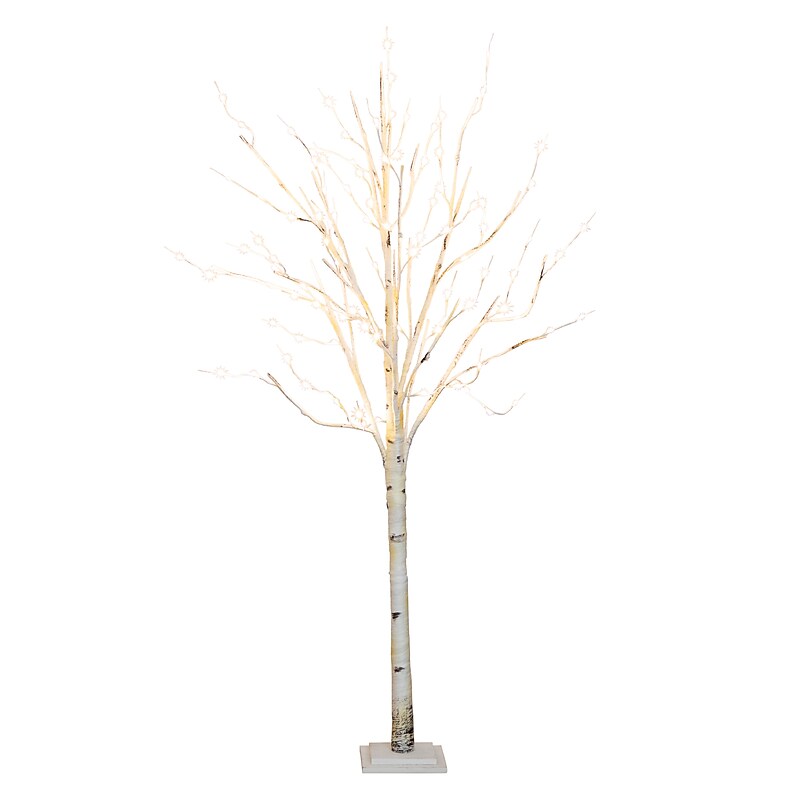 Nearly Natural 6-ft Pre-Lit Artificial White Birch Tree with 300 Warm White LED Lights (T4910) image 1