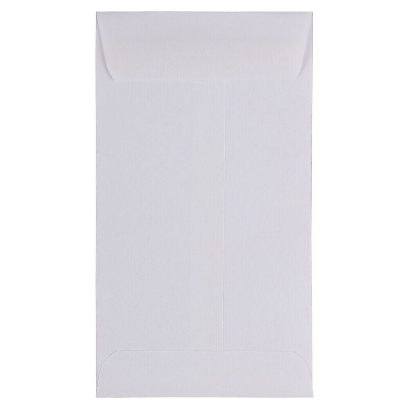 JAM Paper #6 Coin Envelopes, 3 3/8" x 6", White, 100/Pack (1623184D) image 1