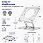 Uncaged Ergonomics Adjustable Swivel Laptop Stand for Desk, Steel, 360° Rotation, Up to 16", Silver~#|#~F3270E5D-61C0-4772-BE9943357D93FA02_sc7