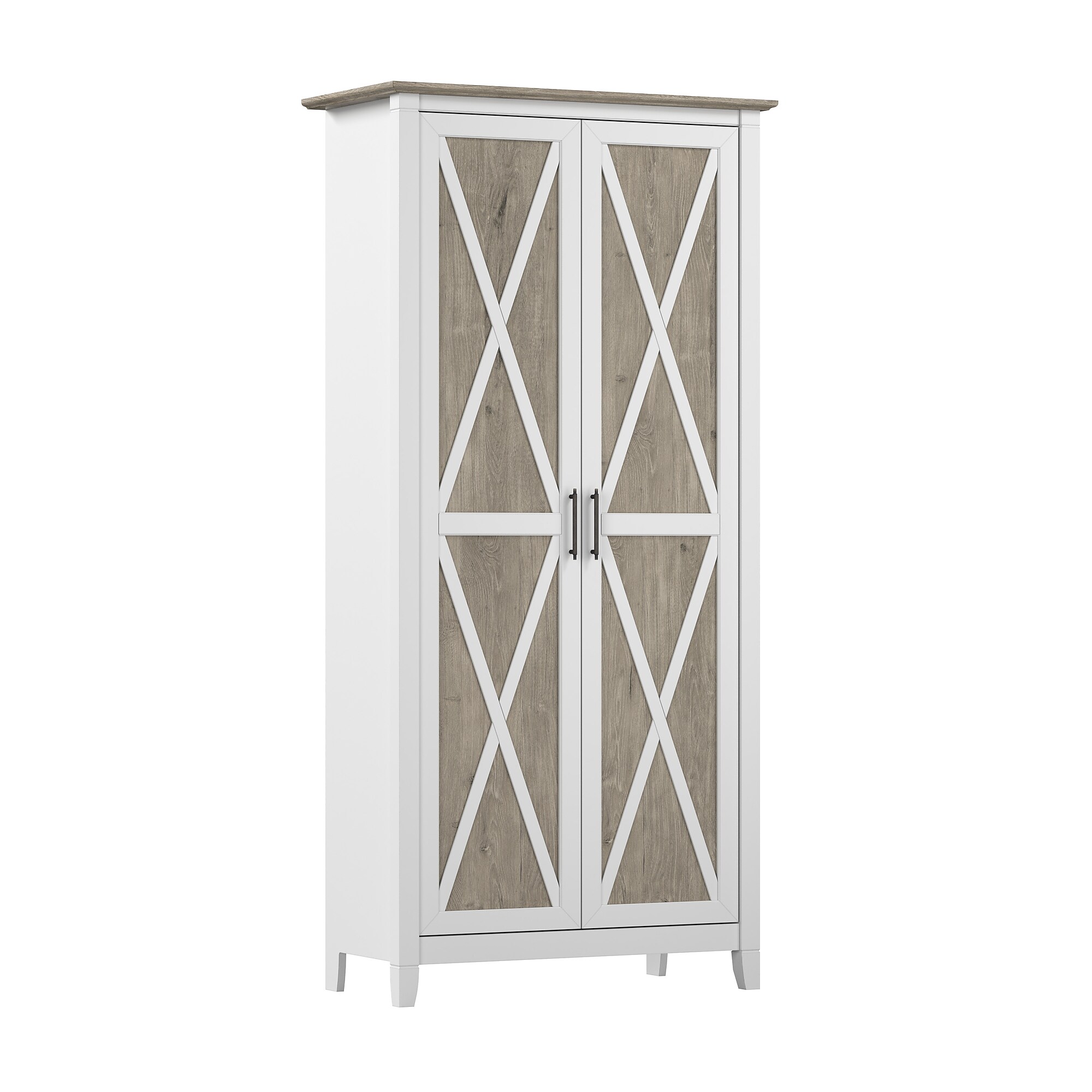 Bush Furniture Key West 66″H Storage Cabinet with 5 Shelves, Shiplap Gray (KWS266G2W-03) Sansujyuku sansujyuku.com