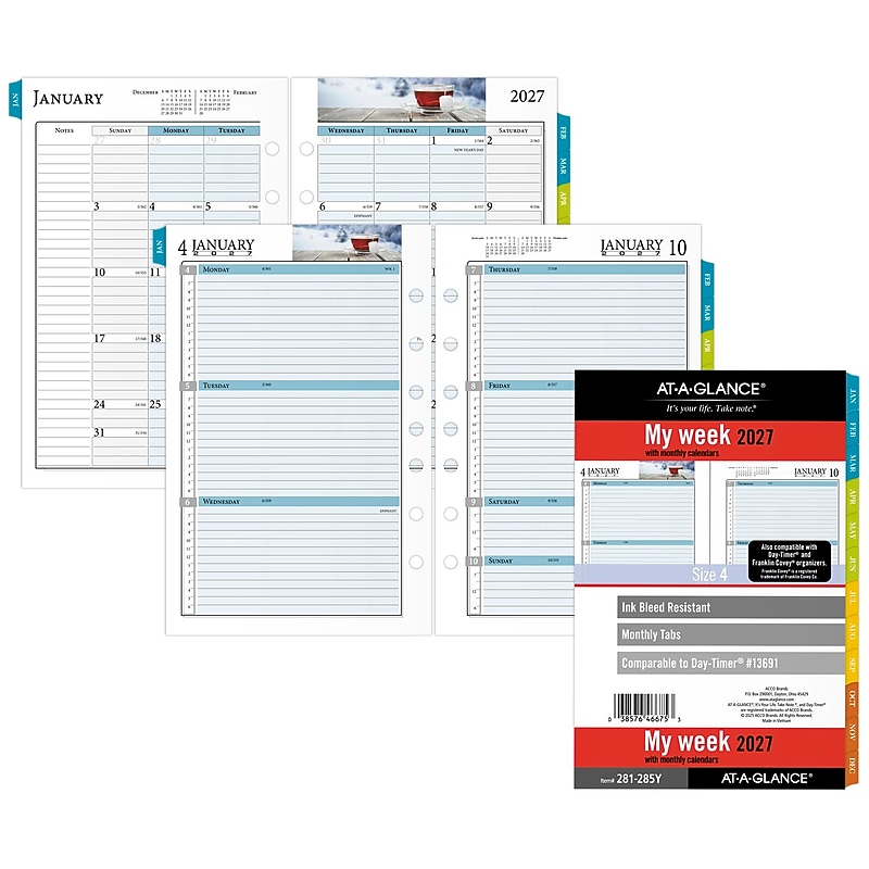 2027 AT-A-GLANCE Zenscapes 8.5" x 5.5" Weekly & Monthly Planner Refill Pages (281-285Y-27) image 1