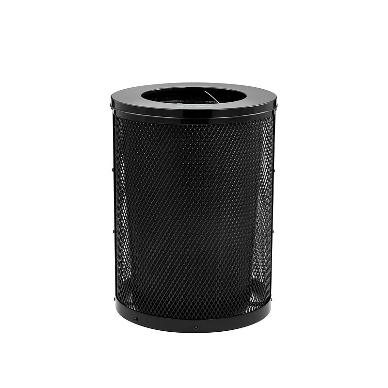 Alpine Industries 4460 Series Steel Mesh Outdoor Trash Can with Liner, 36 Gallon, Black (ALP4460-01-BLK) image 1