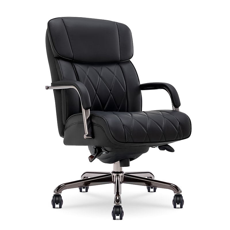 La-Z-Boy Symphony Ergonomic Bonded Leather Swivel Executive Chair, Black and Graphite (CCHR10013E) image 1
