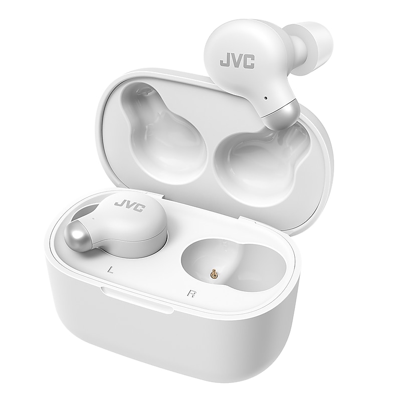 JVC Marshmallow Plus True Wireless Active Noise Canceling Earbuds with Microphone & Charging Case, Bluetooth, HA-A25T (White) image 1