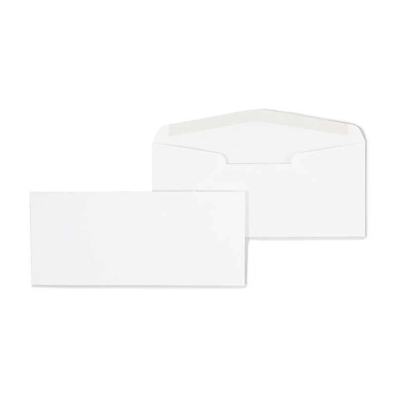 Staples Premium Gummed #10 Business Envelopes, 4 1/8" x 9 1/2", White, 500/Box (19264VP) image 1