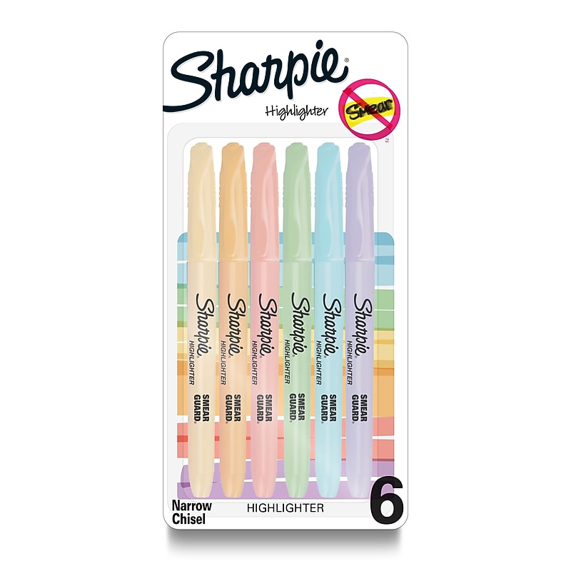 Sharpie Pastel Liquid Highlighter, Chisel Tip, Assorted Colors, 6/Pack (2157486) image 1