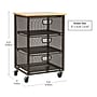 Mind Reader 3-Drawer Rolling Storage Organizer Cart with Wheels, Black (3TMESHC-BLK)~#|#~F34D04EC-BD57-4078-A983D3132A68FB36_sc7