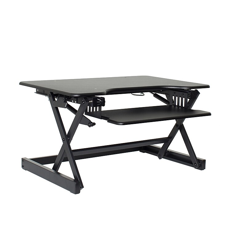 Rocelco 32"W Manual Adjustable Standing Desk Converter, Black (R EADRB2) image 1