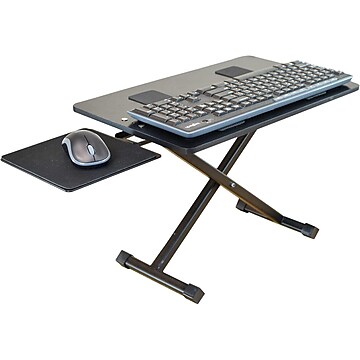 Uncaged Ergonomics KT3 Adjustable Standing Keyboard Stand and Mouse Tray, Black (KT3-B)