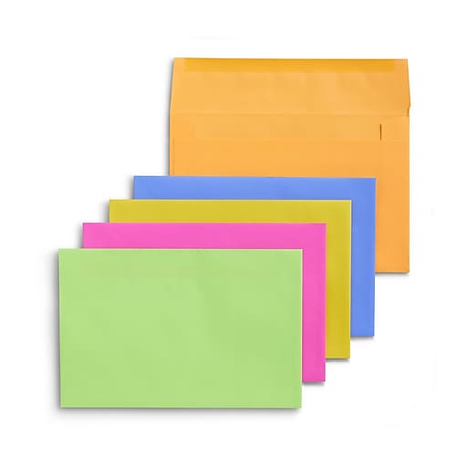 Staples Gummed Envelopes, 53/4" x 83/4", Multicolor, 50/Box (ST20558