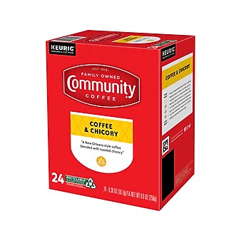 Community Coffee Chicory Keurig K-Cup Pod, Medium Dark Roast, 24/Box (5000374326)