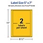 Avery Laser/Inkjet Rectangle Multipurpose Labels, 5" x 7", Bright Yellow, 160/Box (94258)~#|#~F361CE97-6CBD-4EED-A9755F4ABFB77C3B_sc7