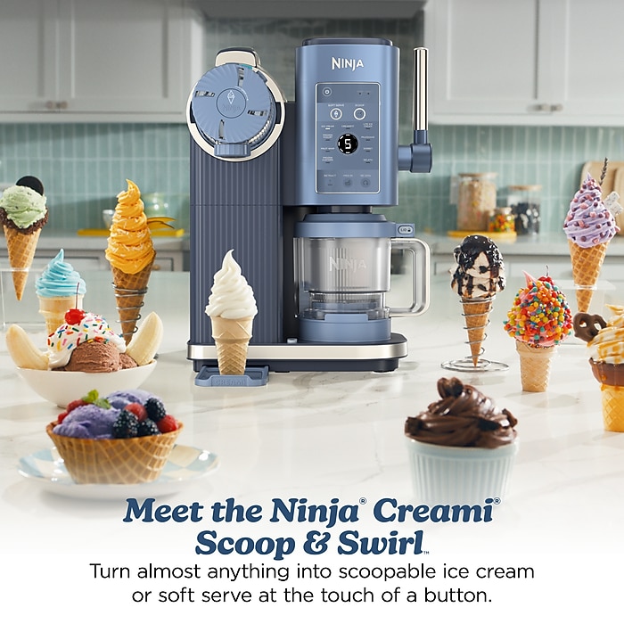 Ninja CREAMi Scoop & Swirl 13-in-1 Ice Cream and Soft Serve Maker