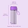bentgo Plastic Water Bottle, 15 oz., Purple (BGKDWB1-P)~#|#~F36933E9-91D3-4C3A-84A272C235299A52_sc7