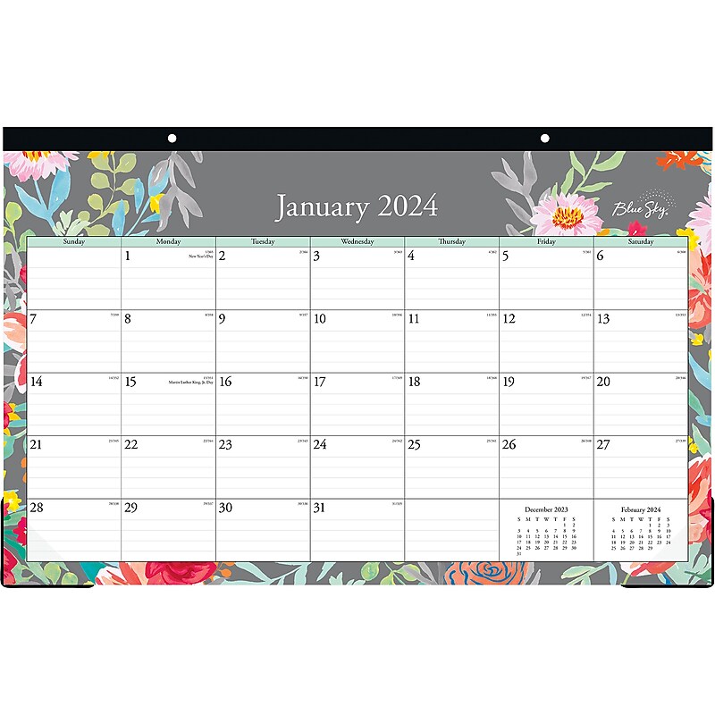 2024 Blue Sky Sophie 17" x 11" Monthly Desk Pad Calendar (140089-24) image 1