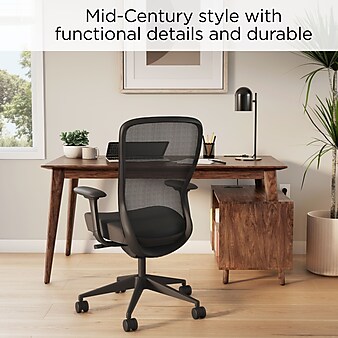 Union & Scale™ MidMod 60" Computer and Writing Storage Desk, Espresso (UN56950)