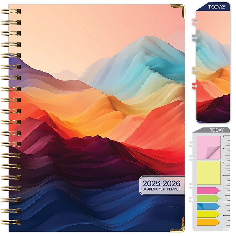 2025-2026 Global Printed Products Mountain Majesty 8.5" x 11" Academic Weekly & Monthly Planner, Paper Cover image 1