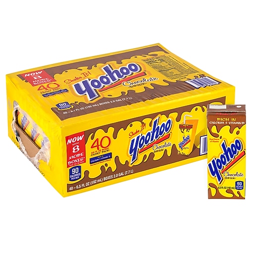 Yoo-hoo Chocolate Milk Boxes, 6.5 oz., 40/Pack (220-02682) | Staples