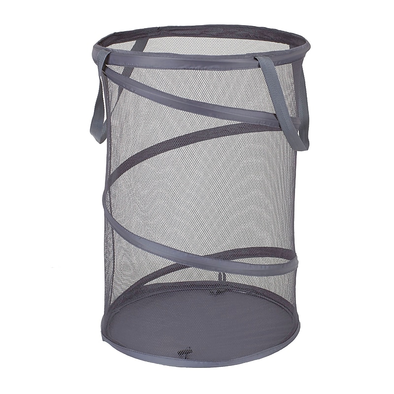 Household Essentials 27-Gallon Collapsible Hamper, Polyester, Gray (2027-1) image 1
