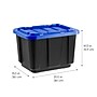 Iris 46 Quart Storage Container with Latching Lid, Plastic, Black, 4/Pack (500410)~#|#~F393FB94-C472-4AE0-BC32D6ECFE5CE885_sc7