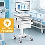 Mount-It! MedHub Powered Medical Cart with 2 Lockable Drawers, Monitor Arm, Scanner & Wipes Holders, White/Gray (MI-16066)~#|#~F3A3C192-C1DA-4A8B-9DE0FA719AC85652_sc7