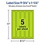 Avery Laser/Inkjet Multipurpose Rectangle Labels, 9.75" x 1.25", Bright Green, 100/Pack (94262)~#|#~F3A46A0C-2EF9-4A5B-A90CB30F77DC7E34_sc7
