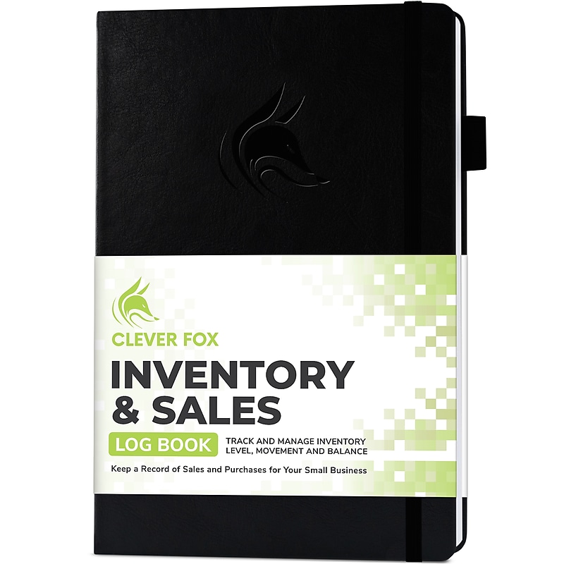 Clever Fox Inventory & Sales Ledger Book, 5.8" x 8.3", Black (B0999JZ7FH) image 1
