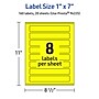 Avery Laser/Inkjet Multipurpose Rectangle Labels, 1" x 7", Neon Yellow, 160/Pack (94225)~#|#~F3ACF468-FC9D-4387-8F7CCA09F6366369_sc7