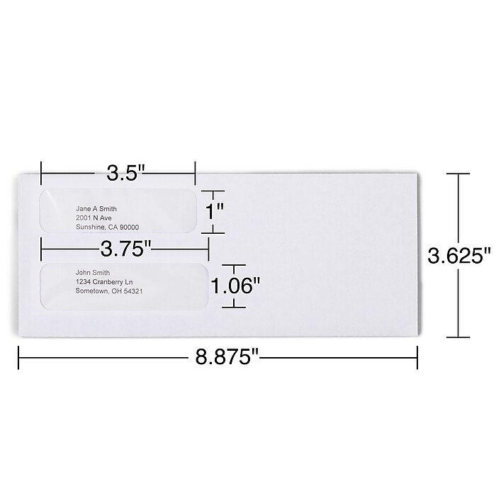 Staples Laser Check Size Gummed Security Tinted Business Envelopes