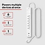 Staples TECH 6-Outlet 2-USB Port Surge Protector, 6', 1800 Joules, White (ST62777)~#|#~F3AF8A55-9763-4AF3-82F161F1BA48D96C_sc7
