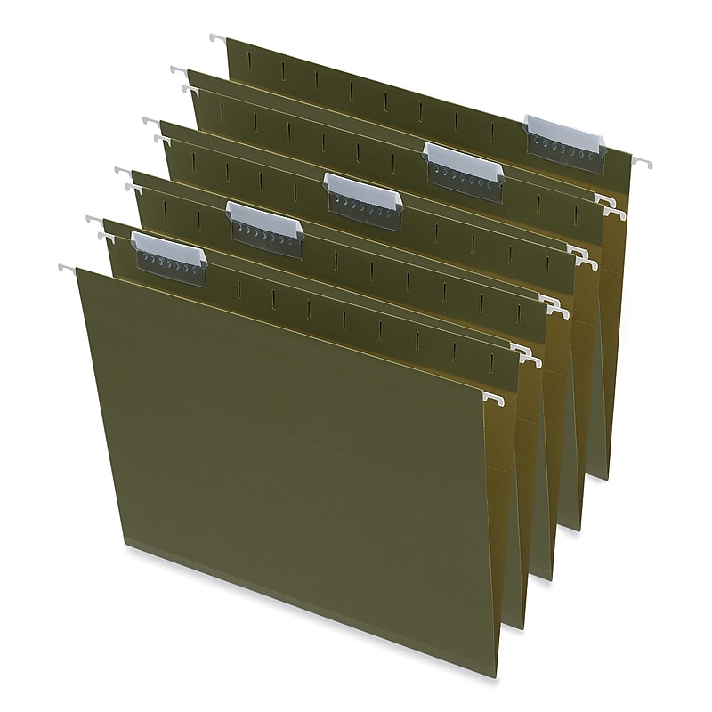 Universal Reinforced Recycled Hanging File Folder, Letter Size, Standard Green, 25/Box (UNV14141) image 1