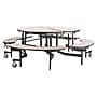 NPS MTR Series 60" Round Mobile Cafeteria Table With Benches, Grey Nebula (MTR60B-MDPEPCGYGY)~#|#~F3BE1373-0A67-4D35-A0C769FE37764592_sc7