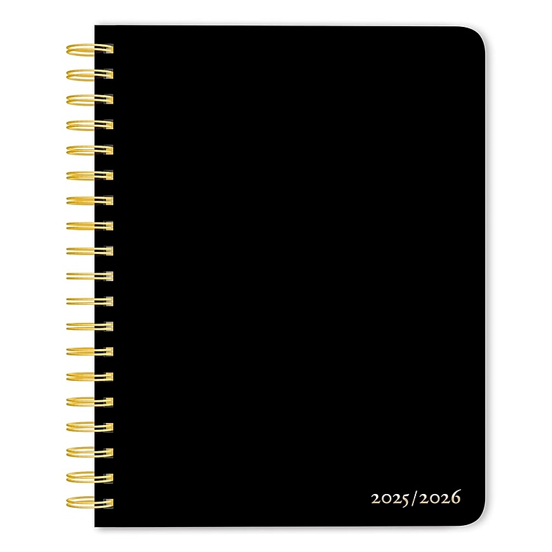 2025-2026 Plato Black Solid 6" x 7.75" Academic Year Weekly Planner, Black (9798330700073) image 1